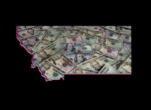 money outlined by montana state borders