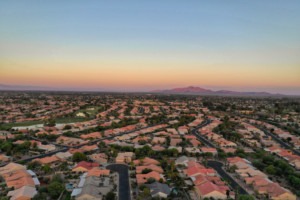 An aerial view of residential property in Chandler