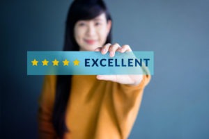 satisfied customer shows excellent five-star rating