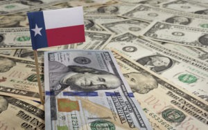 The Texas flag on money.